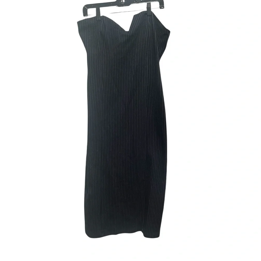 By Anthropologie Menswear Striped Strapless Midi Dress, New with Tags - Picture 2 of 6